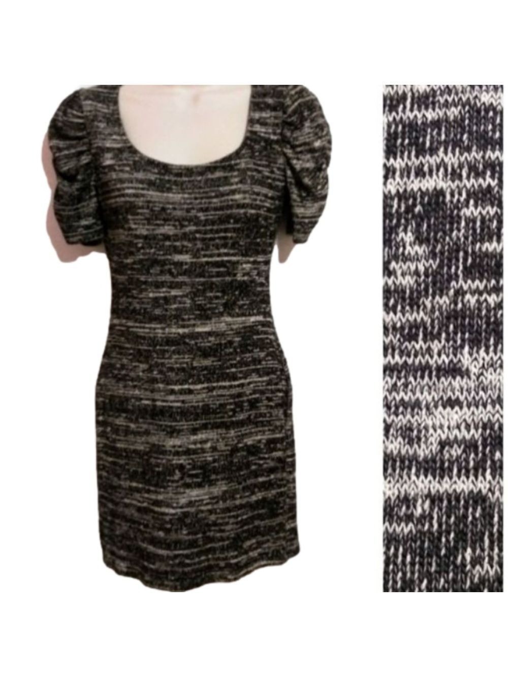 Forever 21 Black Beige Bodycon Sweater Dress Small